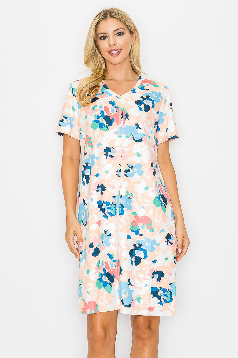 Audrey Stretch Suede Dress - Multi Flower Print from Joh Apparel