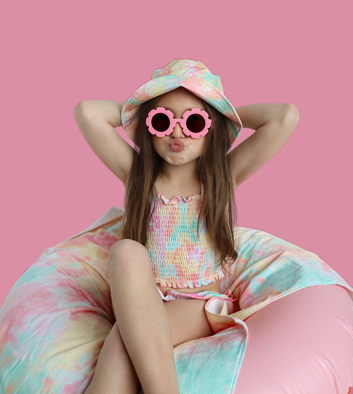 RAINBOW CLOUDS DREAM SMOCKED TANKINI TWO PIECE SWIM SUIT from DREAM BIG LITTLE CO