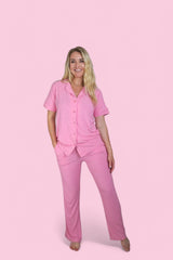 BELLA PINK RIB WOMEN'S DREAM FLARE SET from DREAM BIG LITTLE CO