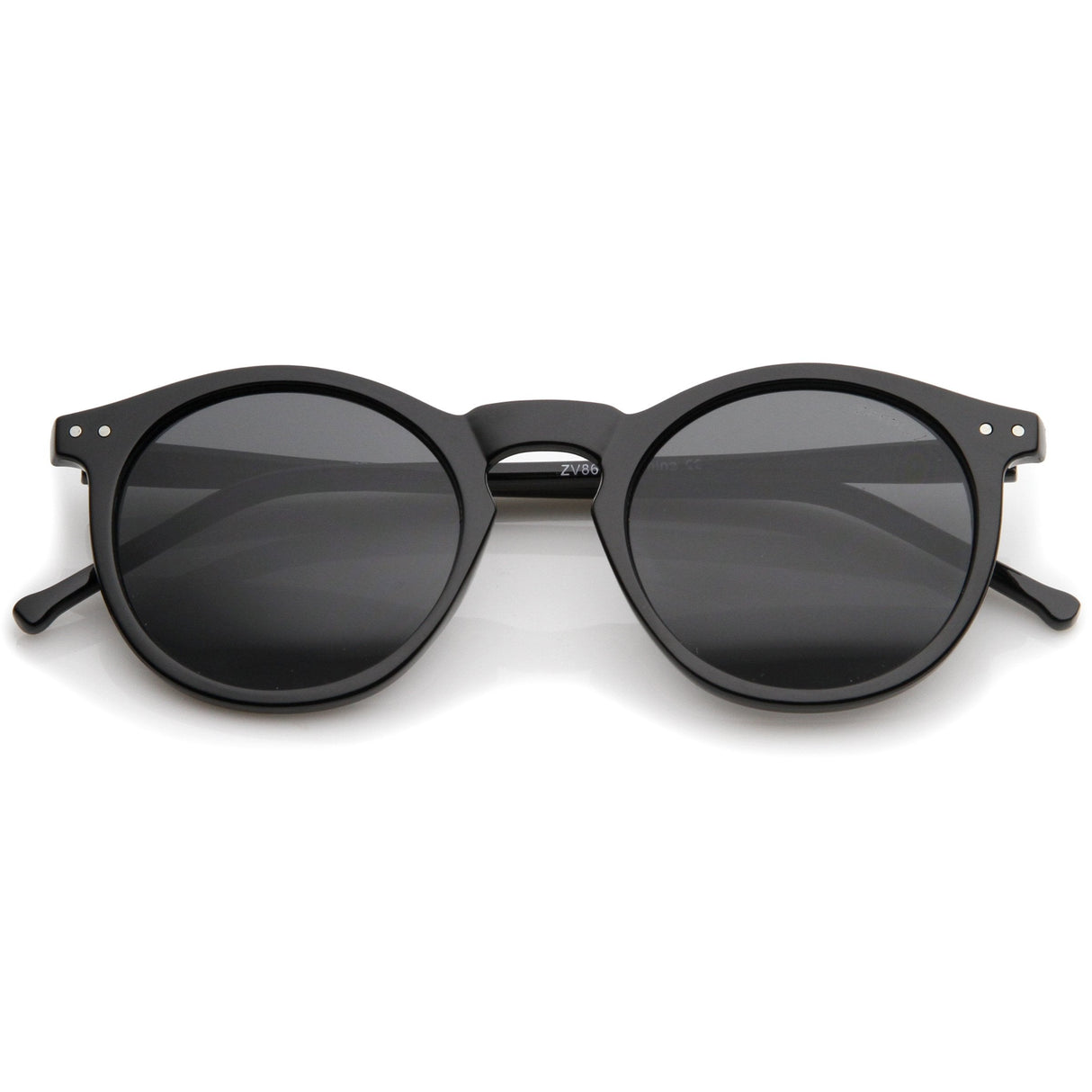 Dapper Key Hole Vintage Horned Rim Round Circle Indie Sunglasses 8943 from zeroUV