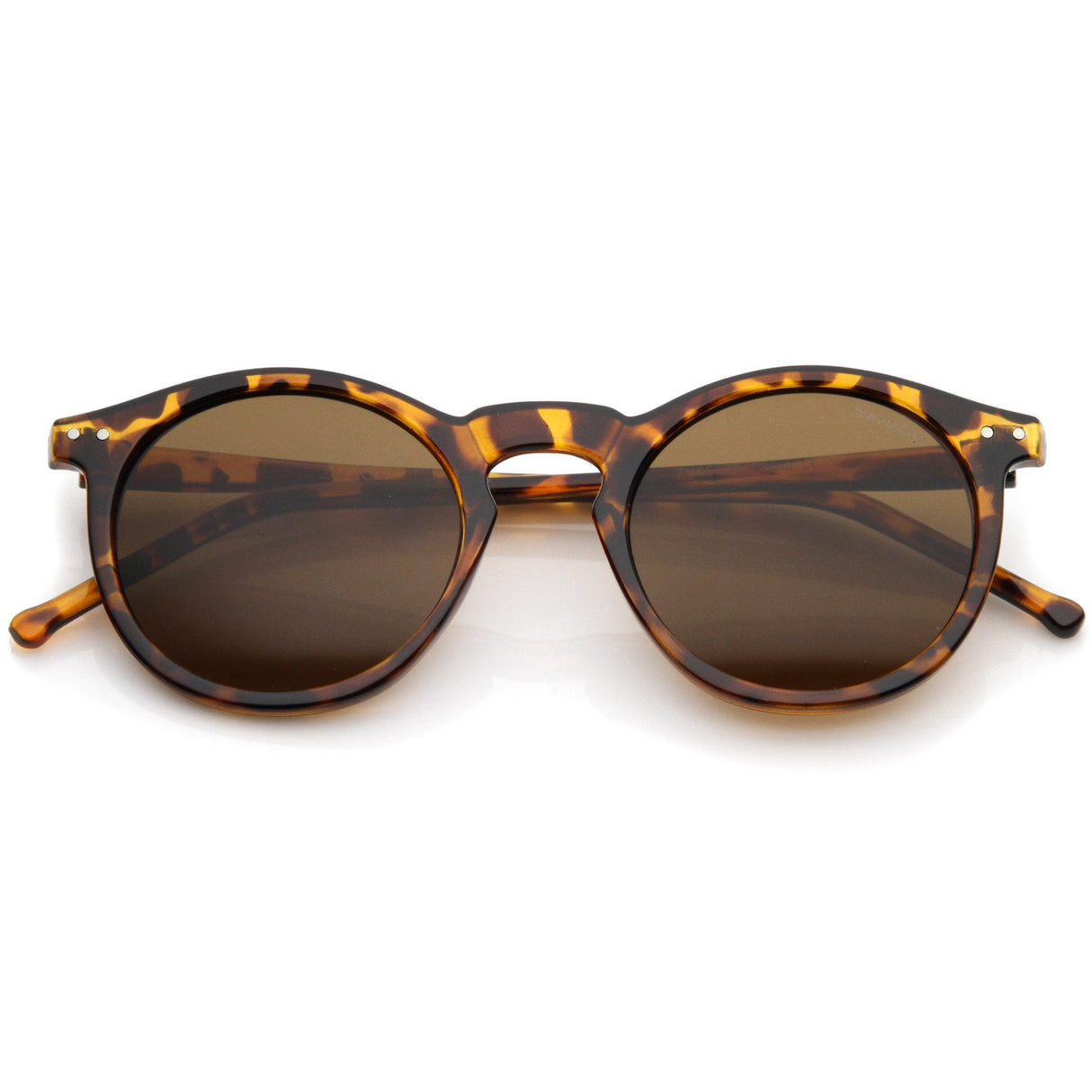 Dapper Key Hole Vintage Horned Rim Round Circle Indie Sunglasses 8943 from zeroUV