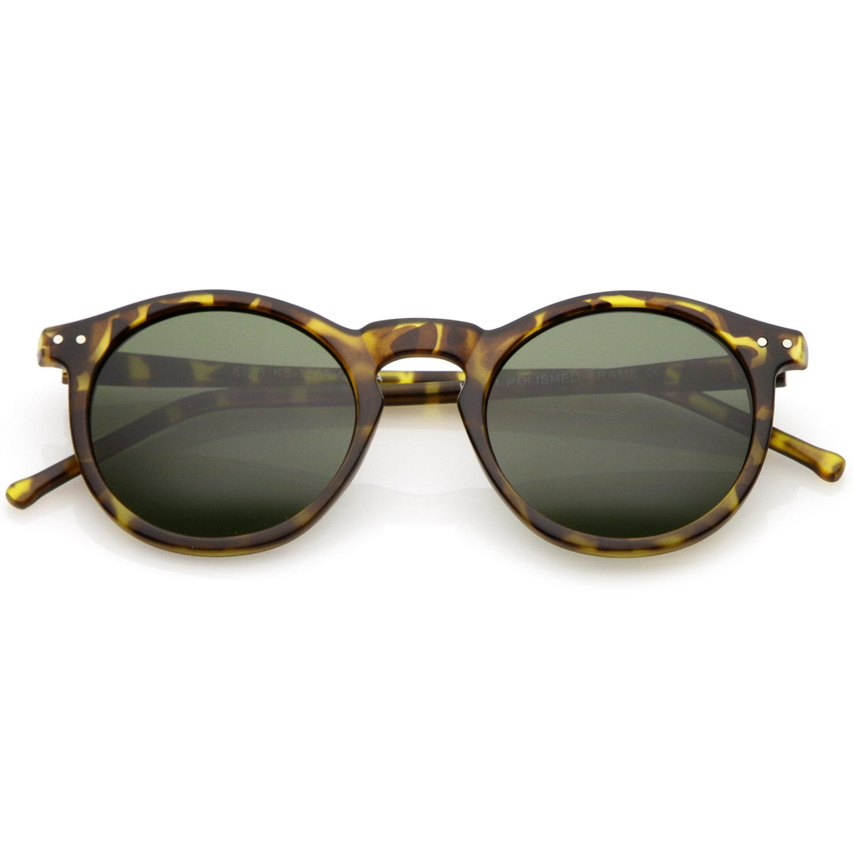 Dapper Key Hole Vintage Horned Rim Round Circle Indie Sunglasses 8943 from zeroUV