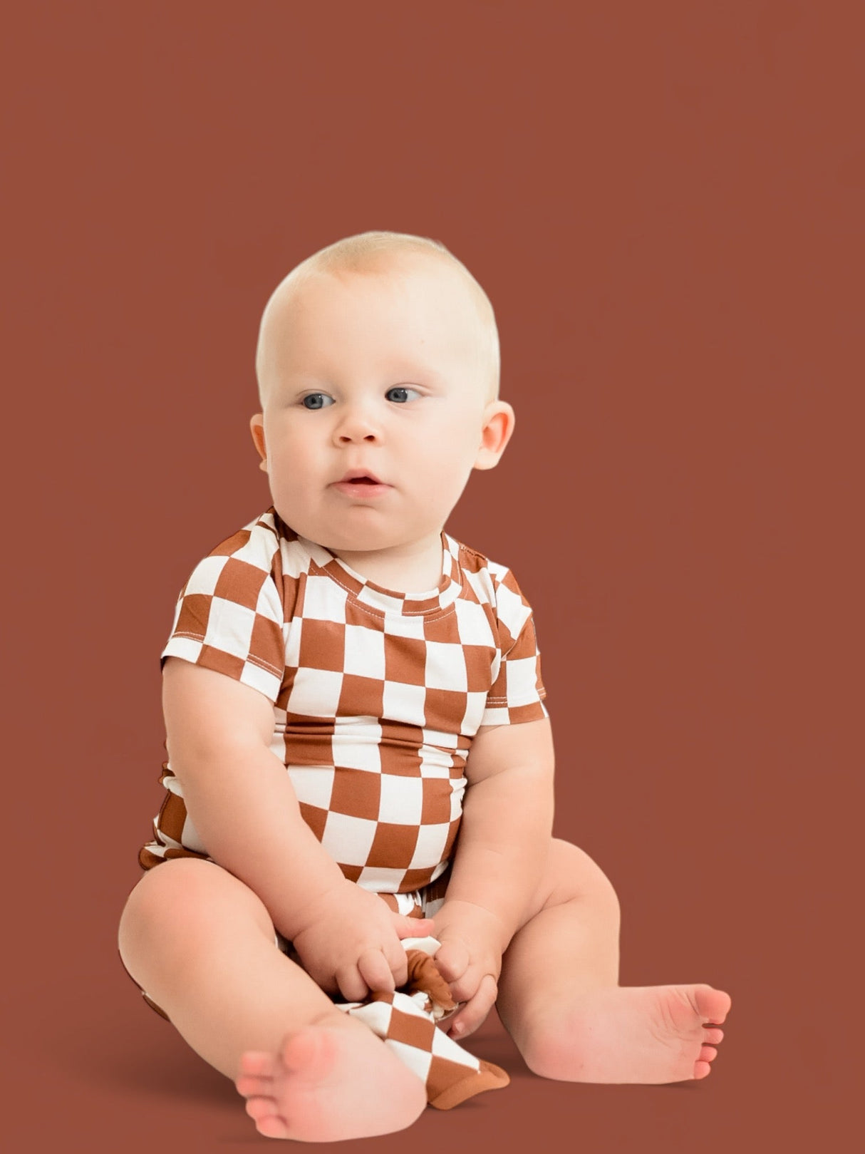 COPPER CHECKERS DREAM SHORT SET from DREAM BIG LITTLE CO
