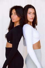 Astoria LIVE LUXE Front Crossed Sleeve Crop - Black From Astoria Activewear