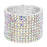 11-Row Crystal Rhinestone Stretchable Bracelet from Madeline Love
