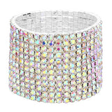 12-Row Crystal Rhinestone Stretchable Bracelet from Madeline Love