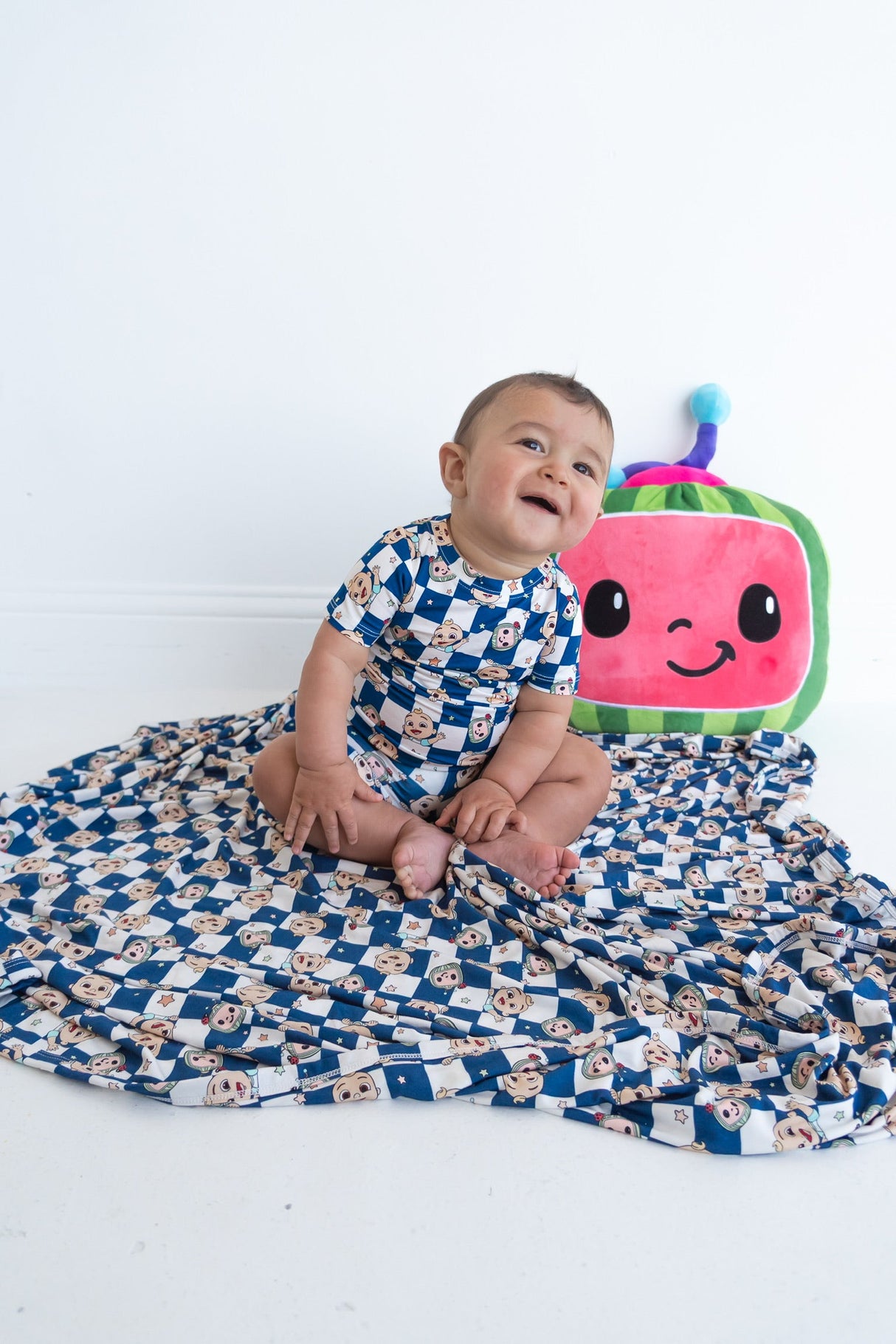 Dream Big Little Co x CoComelon JJ STARRY NIGHT CHECKERS DREAM SHORT SET from DREAM BIG LITTLE CO