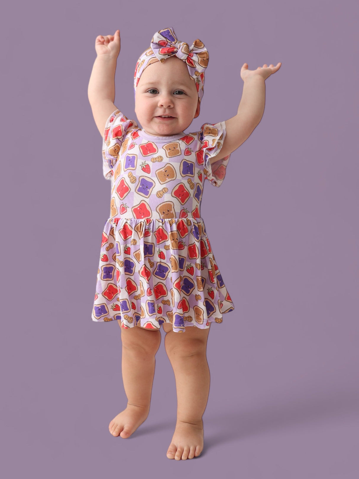 EXCLUSIVE PEANUT BUTTER JELLY TIME DREAM CAP SLEEVE BODYSUIT DRESS from DREAM BIG LITTLE CO