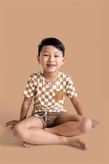 EXCLUSIVE SANDY BEACH CHECKERS DREAM POCKET TEE from DREAM BIG LITTLE CO