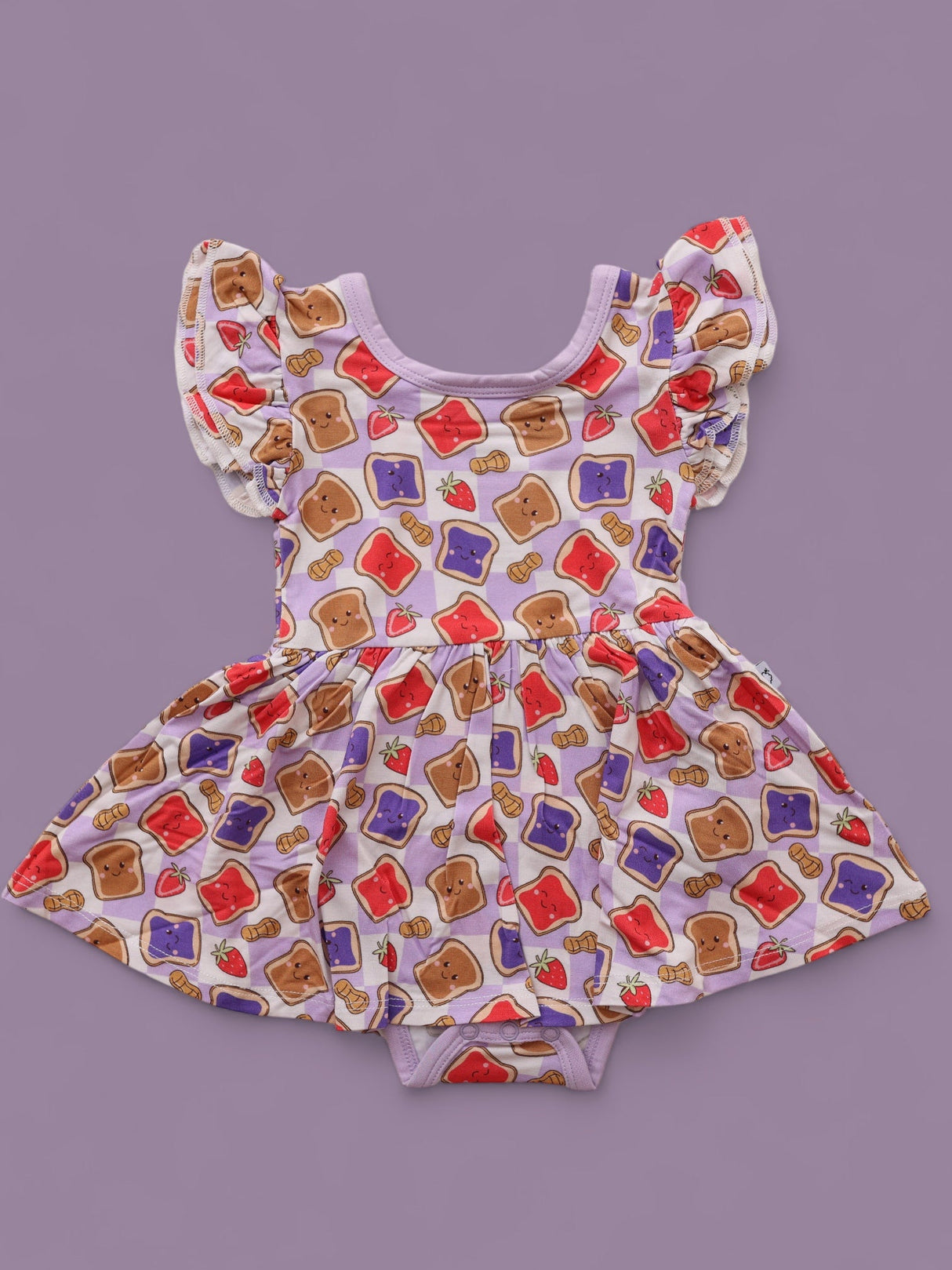 EXCLUSIVE PEANUT BUTTER JELLY TIME DREAM CAP SLEEVE BODYSUIT DRESS from DREAM BIG LITTLE CO