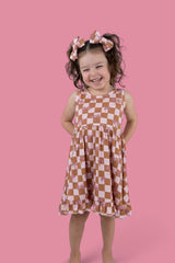 EXCLUSIVE SUNSET BEACH CHECKERS TANK DREAM RUFFLE DRESS from DREAM BIG LITTLE CO