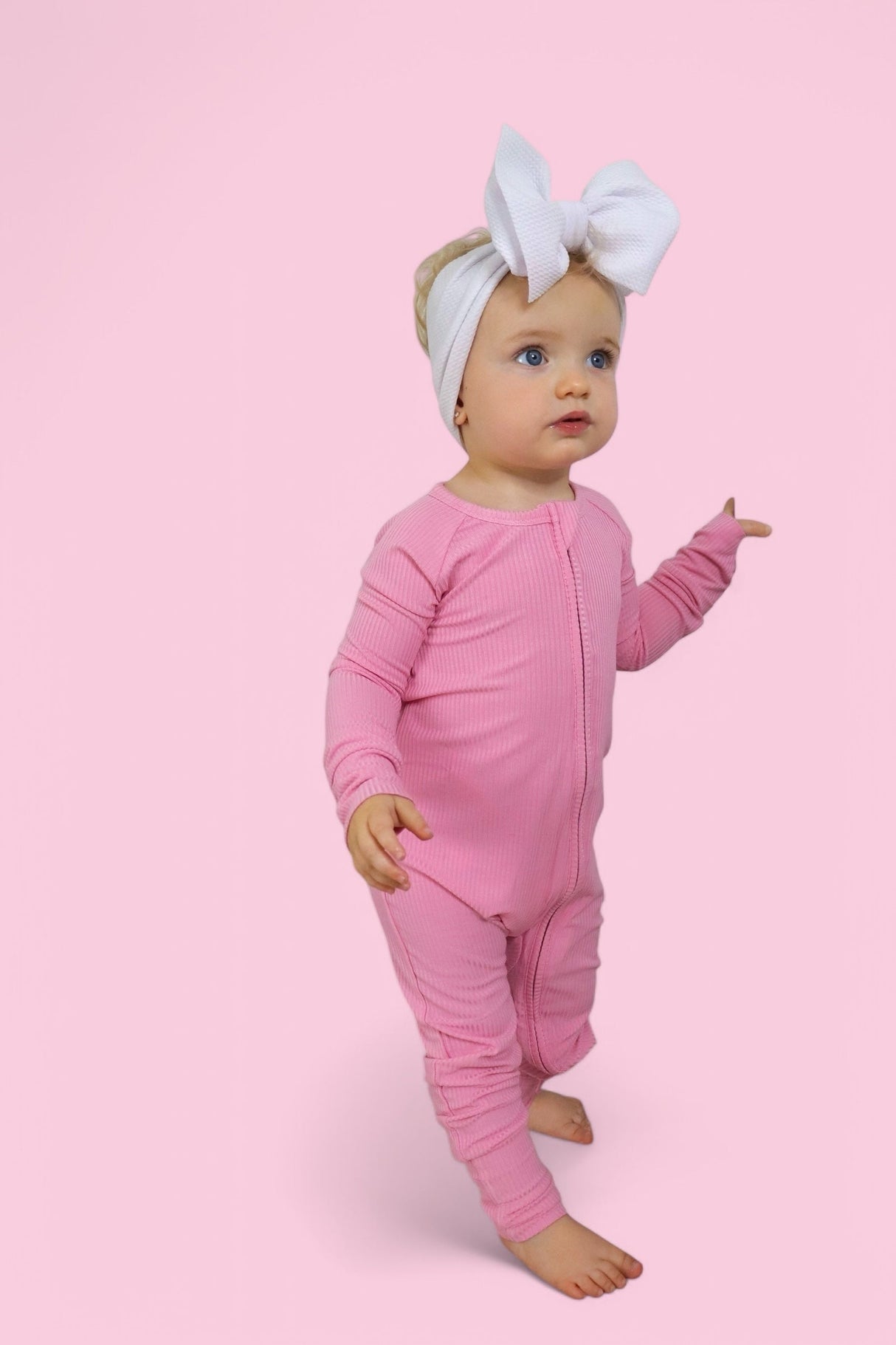 BELLA PINK RIB DREAM ROMPER from DREAM BIG LITTLE CO