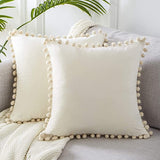 Velvet Pom Pom Cushion Covers from Moderny