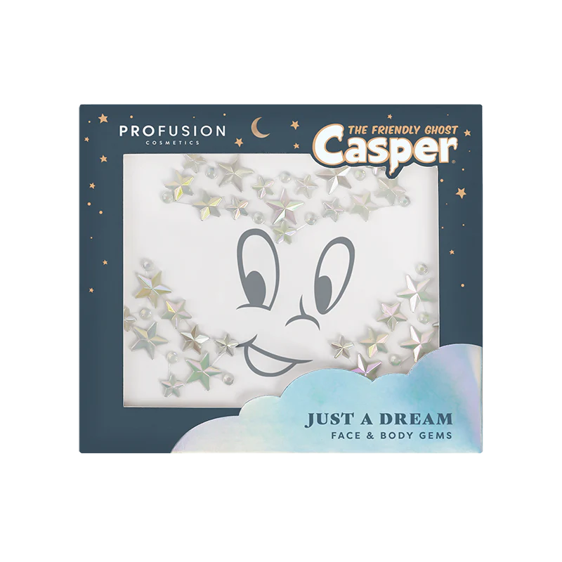 Casper the Friendly Ghost |  Cosmetic Bag & Glow in the Dark Face Gems from Profusion Cosmetics