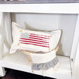 Holiday Panel: Summer American America Flag Vintage, White Wash, Fadded, Well Loved; OLD GLORY From PillowPanels