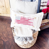 Holiday Panel: Summer American America Flag Vintage, White Wash, Fadded, Well Loved; OLD GLORY From PillowPanels