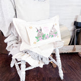 Holiday Panel: Spring Flowers Hop Chocolate Bunny Happy Easter Bunnies Garden; FLORAL RABBIT From PillowPanels