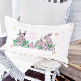 Holiday Panel: Spring Flowers Hop Chocolate Bunny Happy Easter Bunnies Garden; FLORAL RABBIT From PillowPanels