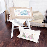 Holiday Panel: Spring Flowers Hop Chocolate Bunny Happy Easter Bunnies Garden; FLORAL RABBIT From PillowPanels