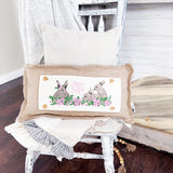 Holiday Panel: Spring Flowers Hop Chocolate Bunny Happy Easter Bunnies Garden; FLORAL RABBIT From PillowPanels