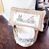 Holiday Panel: Spring Flowers Hop Chocolate Bunny Happy Easter Bunnies Garden; FLORAL RABBIT From PillowPanels