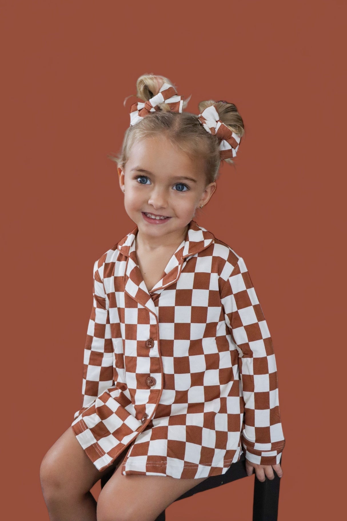 COPPER CHECKERS GIRL'S DREAM GOWN from DREAM BIG LITTLE CO