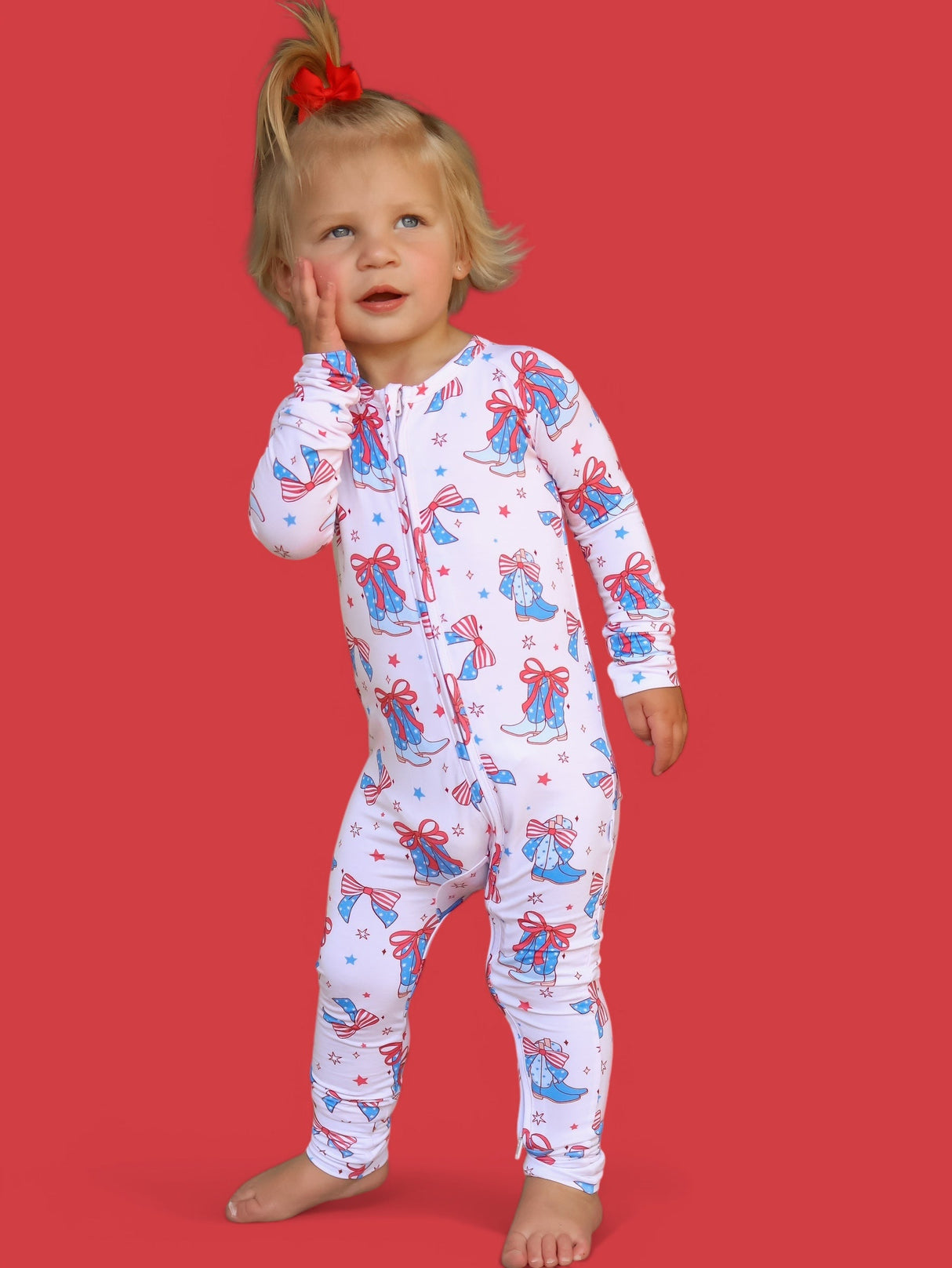 USA BOOTS N' BOWS DREAM ROMPER from DREAM BIG LITTLE CO