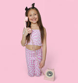 BUBBLEGUM WAVY CHECKERS DREAM SMOCKED FLARE SET from DREAM BIG LITTLE CO