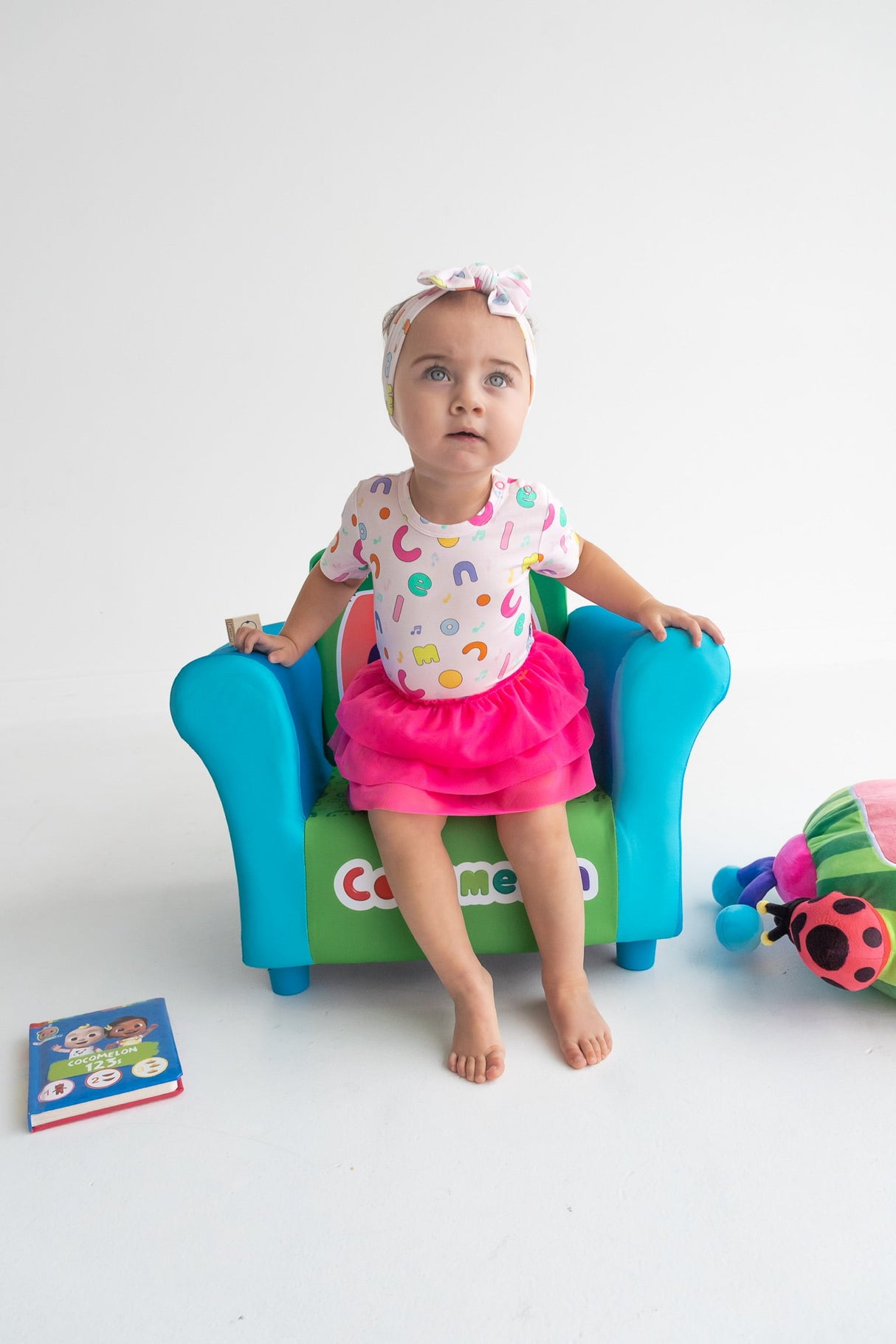 Dream Big Little Co x CoComelon ALPHABET DREAM TUTU SHORT SLEEVE BODYSUIT DRESS from DREAM BIG LITTLE CO