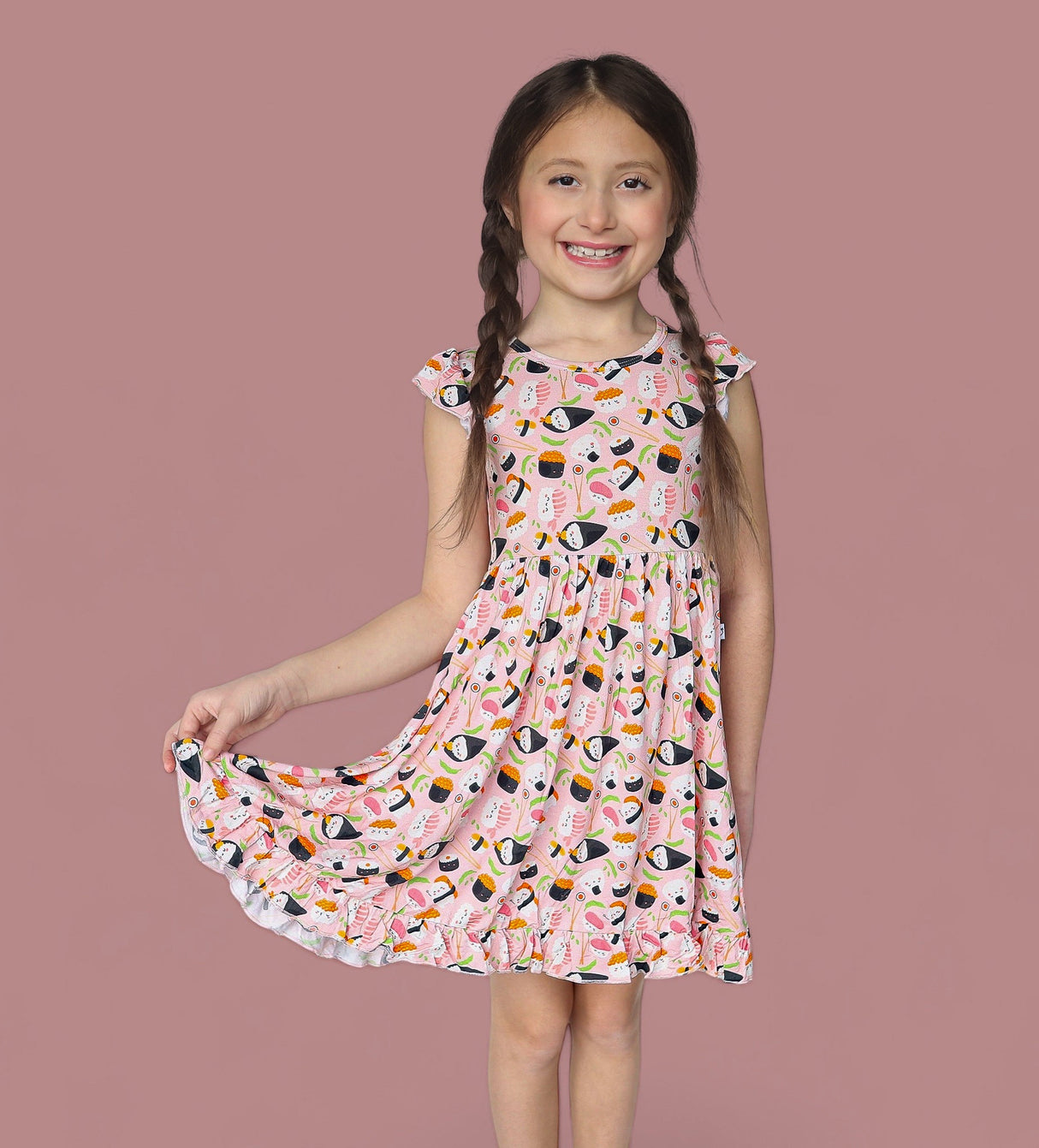 SWEET PEA SUSHI DREAM RUFFLE DRESS from DREAM BIG LITTLE CO