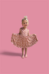 EXCLUSIVE SUNSET BEACH CHECKERS TANK DREAM RUFFLE DRESS from DREAM BIG LITTLE CO