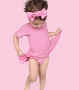 BELLA PINK RIB DREAM BODYSUIT DRESS from DREAM BIG LITTLE CO