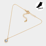 Heart Stone Charm Pointed Anklet from Madeline Love