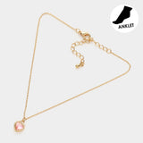 Heart Stone Charm Pointed Anklet from Madeline Love