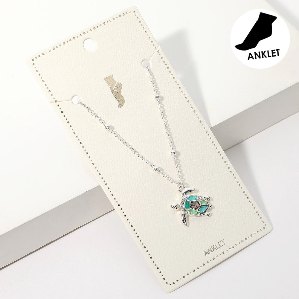 Abalone Sea Turtle Charm Anklet from Madeline Love