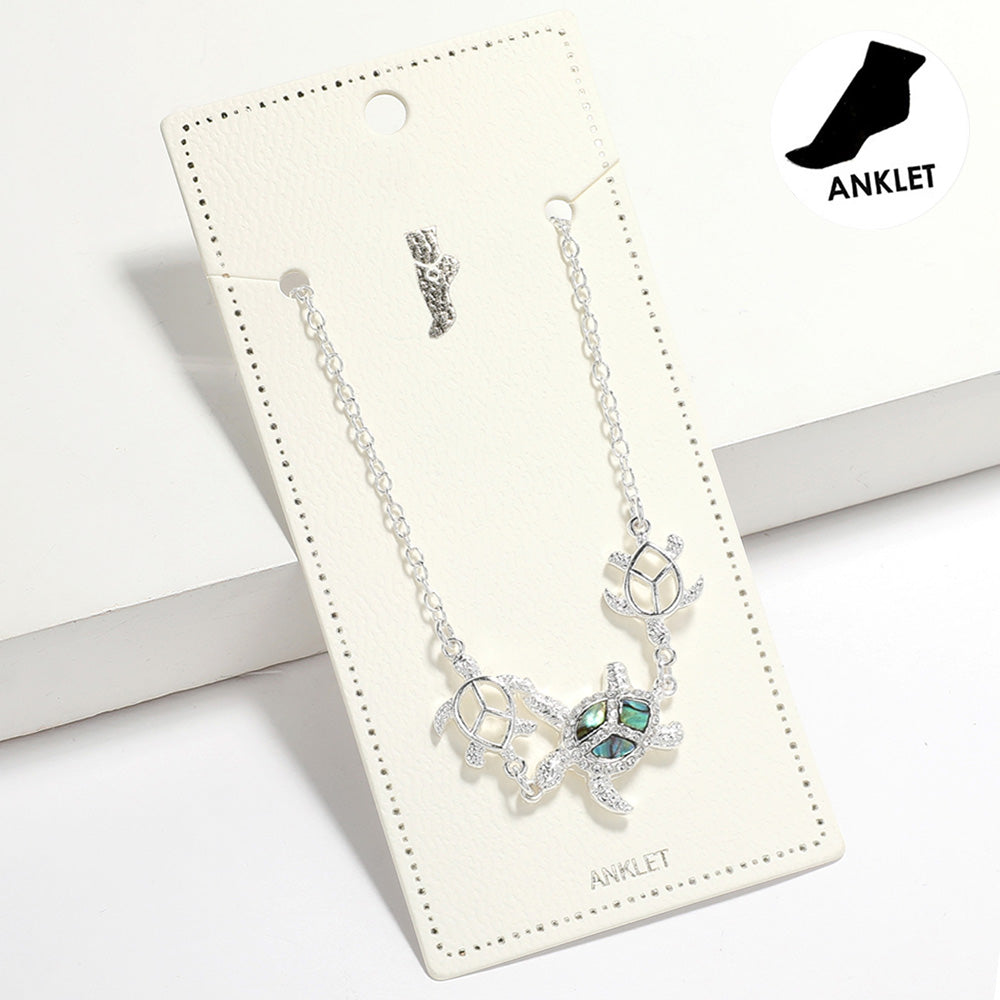 Abalone Turtle Pointed Anklet from Madeline Love