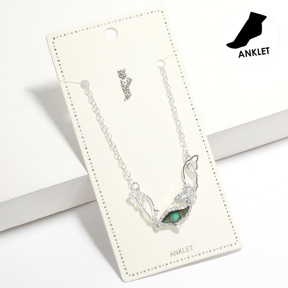 Abalone Dolphin Pointed Anklet from Madeline Love