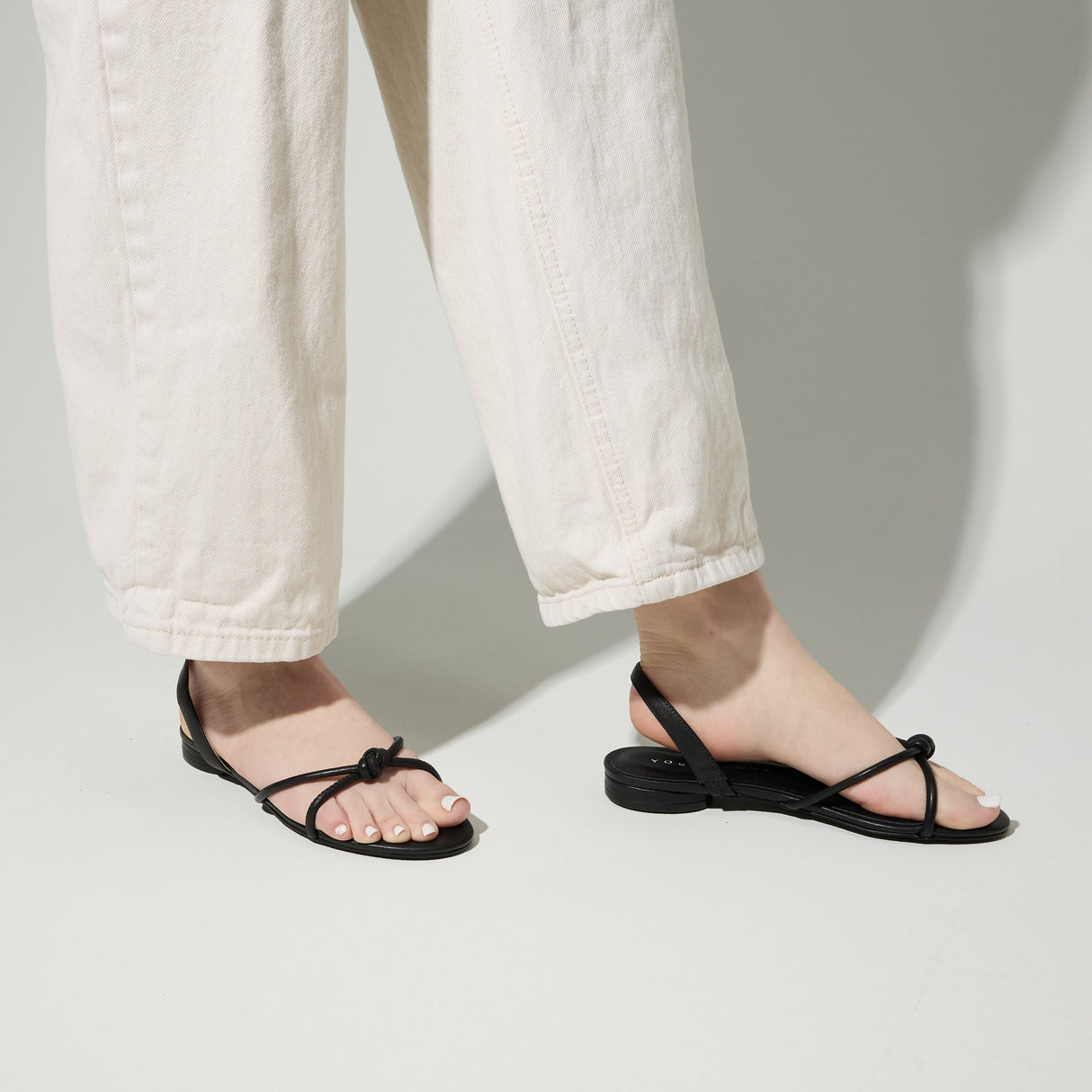 Alison Slingback Sandal in Black Leather from Yosi Samra