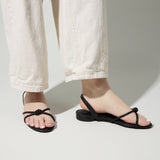 Alison Slingback Sandal in Black Leather from Yosi Samra