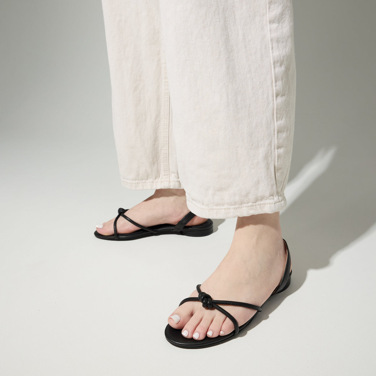 Alison Slingback Sandal in Black Leather from Yosi Samra