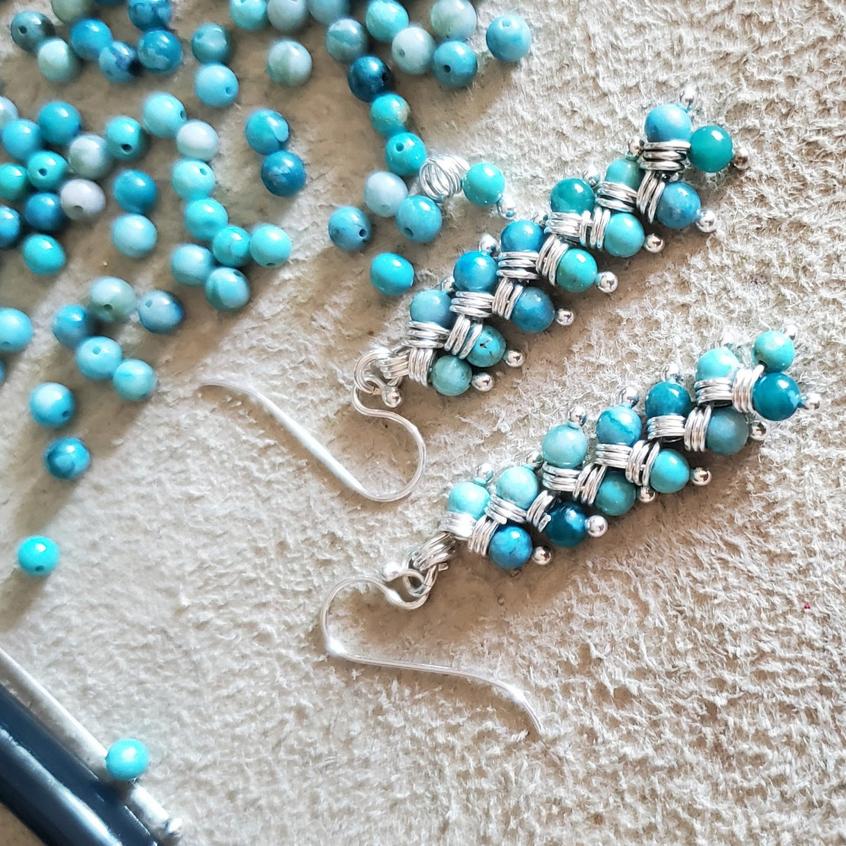 As Seen On TV Jane The Virgin Sterling Silver Turquoise Wire Wrapped Earrings from Alexa Martha Designs