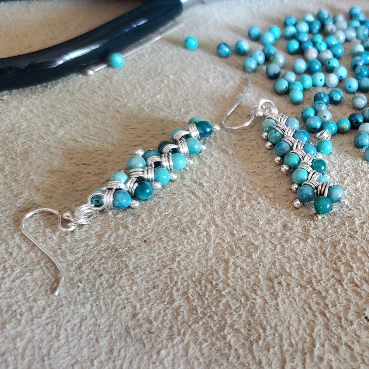 As Seen On TV Jane The Virgin Sterling Silver Turquoise Wire Wrapped Earrings from Alexa Martha Designs