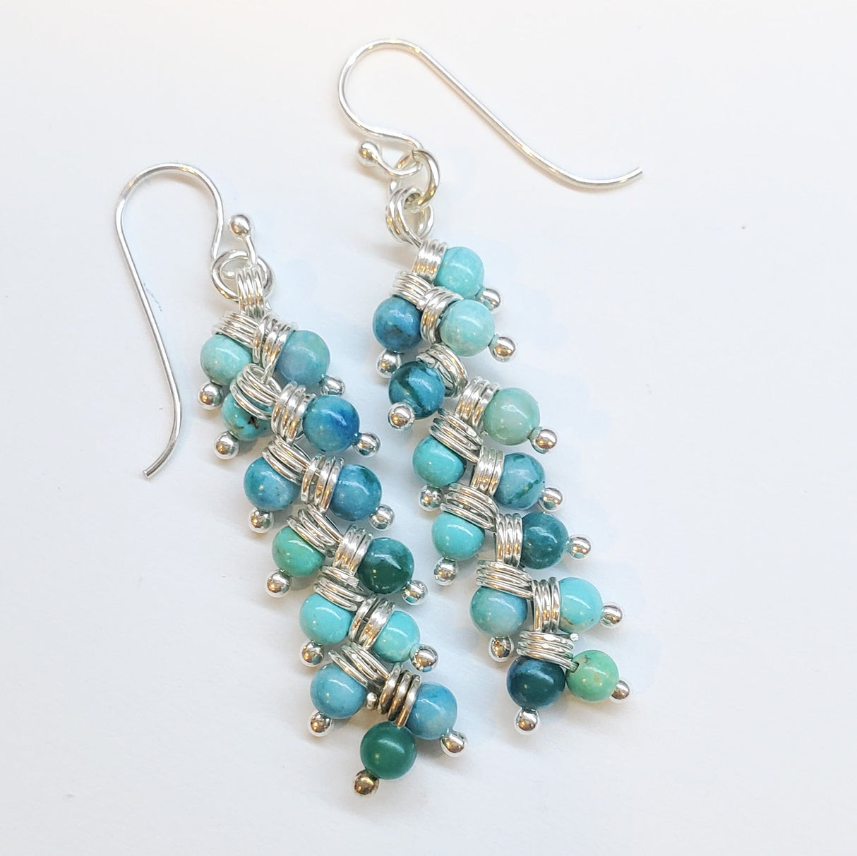 As Seen On TV Jane The Virgin Sterling Silver Turquoise Wire Wrapped Earrings from Alexa Martha Designs