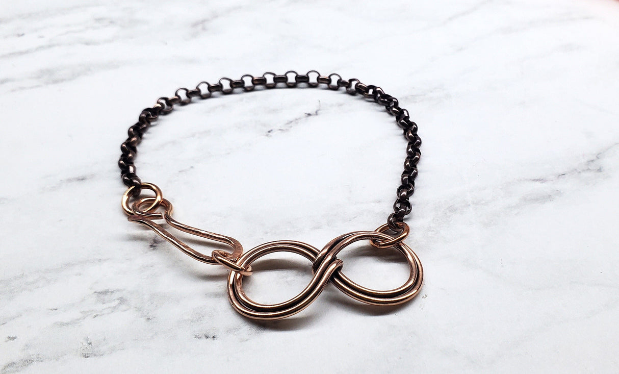 Copper Double Infinity Chain Bracelet from Alexa Martha Designs
