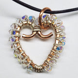 Wire Wrapped Open Heart Crystal Necklace from Alexa Martha Designs