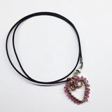 Wire Wrapped Open Heart Crystal Necklace from Alexa Martha Designs