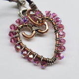 Wire Wrapped Open Heart Crystal Necklace from Alexa Martha Designs
