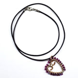 Wire Wrapped Open Heart Crystal Necklace from Alexa Martha Designs