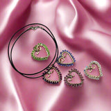 Wire Wrapped Open Heart Crystal Necklace from Alexa Martha Designs