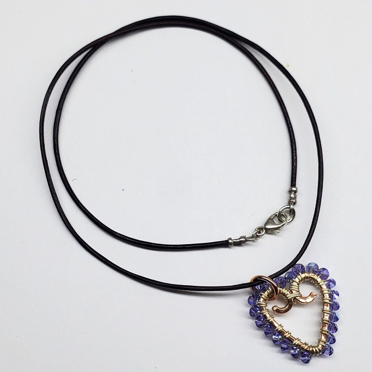 Wire Wrapped Open Heart Crystal Necklace from Alexa Martha Designs